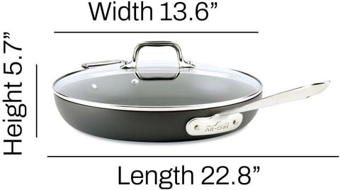 All-Clad HA1 Hard Anodized Nonstick Fry Pan 12 Inch 12", Medium Grey