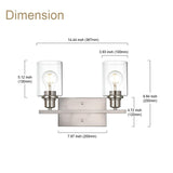 VINLUZ Modern Bathroom Vanity Light,2 Light Industrial Wall Sconces in Brushe...