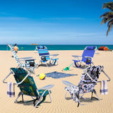 Portable Beach Chair for Adults, Outdoor Lightweight Camping Chair Lay Flat F...