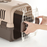 Richell Pet Travel Carrier Size Medium in Brown, Travel Carrier or Crate for ...