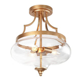 KSANA Ceiling Light, Gold Semi Flush Mount Ceiling Lights, Modern 3 Light Clo...