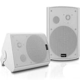 Outdoor Wall-Mount Patio Stereo Speaker - Waterproof Bluetooth 6.5 in, White