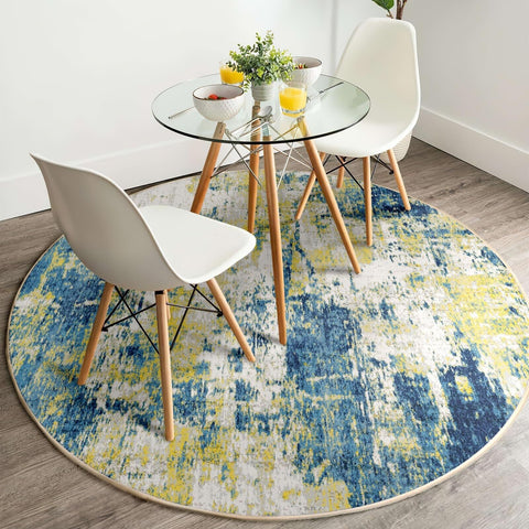 Washable Area Rugs 6ft Non-Slip Modern Abstract Soft for Living Room Entryway...