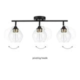 Globe Electric 59619 Harrow 3-Light Track Lighting, Matte Black, Antique Bras...