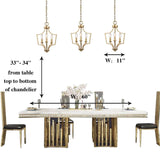 KSANA Gold Pendant Lights Kitchen Island, 3-Light Small Modern Farmhouse Pend...