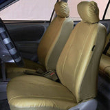 FH Group Three Row Car Seat Covers Deluxe Leatherette with 8 Headrests, Beige