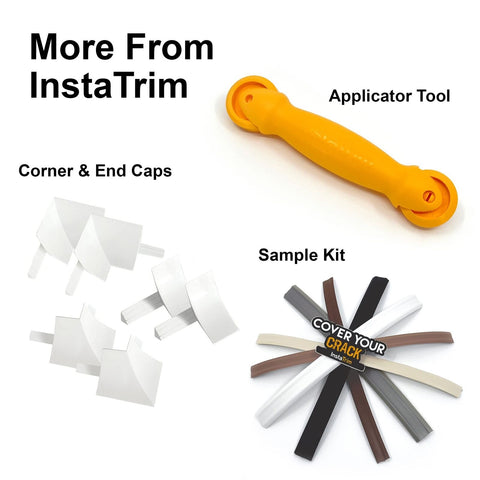 InstaTrim The Original Flexible Trim - 50ft Ivory 3/4" Wide Caulk Tape - Adhe...