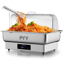 PYY Electric Chafing Dish Full Size Stainless Steel Chafer,Temperature Contro...