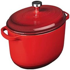 Lodge 7 Quart Enameled Cast Iron Dutch Oven with Lid – Dual 7 Quart, Red