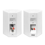 Pyle Wall Mount Home Speaker System - Active + Passive Pair 5.25 in, White