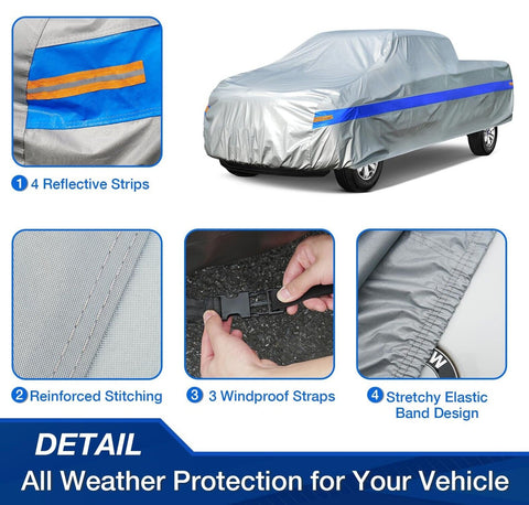 Truck Car Cover Waterproof All Weather, Car Covers for Pickup, All Season Rai...