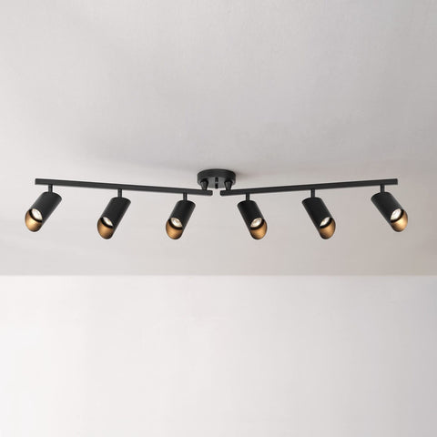 Globe Electric 64000053 6-Light Foldable Track Lighting, Matte Black, Ceiling...