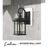 Emliviar Outdoor Wall Lanterns 2 Pack, 1-Light Exterior Wall Mount Light, Bla...