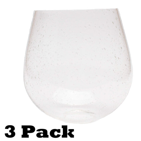 Seeded Bubble Glass Lamp Shade, LEDupdates 3 Pack Oversize Clear Globe Seeded...