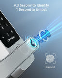 Keyless Entry Door Lock with Handle,Zomnua Fingerprint Lever Keypad Door Lock...