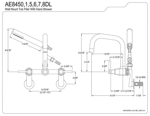 Kingston Brass AE8457DL Concord Clawfoot Tub Faucet, Brushed Brass