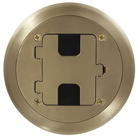 Bryant Electric RF406BP Floor Box Cover with 15A 125V Outlet Brass Plate