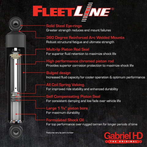 Gabriel 85036 Front/Rear Fleetline Heavy Duty Shock Absorber-Fits:Mack/Peterb...