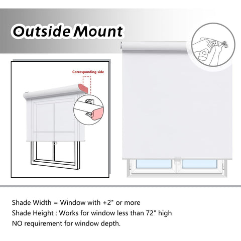 AOSKY Roller Window Shades Blackout Blinds for Windows Cordless Bedroom Shade...