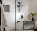 Tub Shower Faucet with Valve, High Pressure 3-way Water Diverter Shower Trim ...