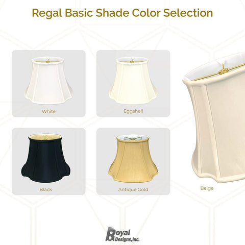 Royal Designs Oval Inverted Corner Lamp Shade, Eggshell, (11 x 9)" x (19 x 16...
