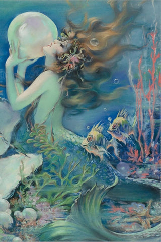 ART.COM Canvas Wall Art Prints Mermaid by Henry O'hara Clive, Figurative Deco...