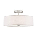 Livex Lighting 52135-91 Meridian 3 Light Brushed Nickel Ceiling Mount