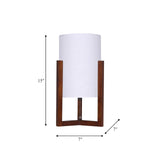 Sagebrook Home Wood, Set of 2, 16" H, Cylnder Tripod Table Lamps, Cherry/Wht,...