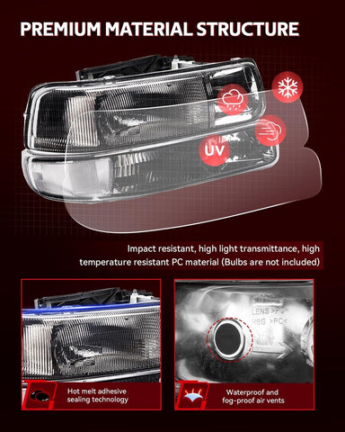 Torchbeam Headlight Assembly, Replacement for Silverado 1500,Suburban 1500,Ta...