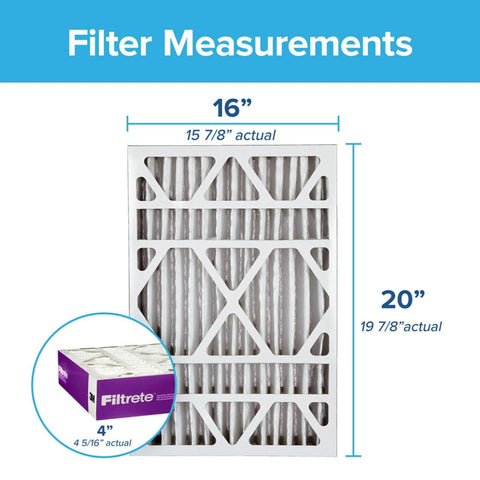 Filtrete 16x20x4 AC Furnace Air Filter, MPR 1550, MERV 12, Fits Lennox & Hone...