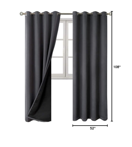 BGment 100% Blackout Curtains 108 Inch Long 2 Panles Set, Thermal Insulated T...