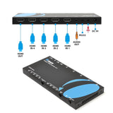 OREI 4K HDMI 4x1 Switch with Audio Extraction - HDMI 2.0 & HDCP 2.2 compliant...