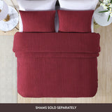 Beatrice Home Fashions Channel Chenille Bedspread, Twin, Burgundy