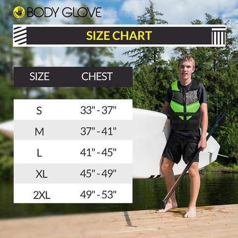 Body Glove Phantom Men's Life Vest, Lightweight Neoprene Life Jacket, USCG an...