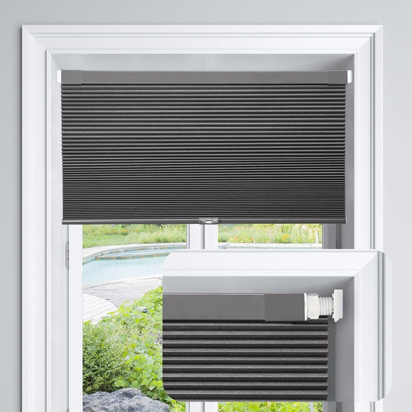 LazBlinds Cordless Cellular Shades, No Tools No Drill Blackout Honeycomb Shad...