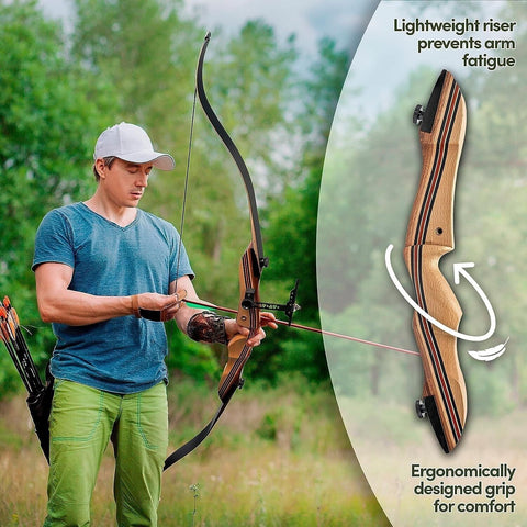 KESHES Takedown Recurve Bow and Arrow Set for Adults & Teens 62" - 15-60lb Dr...