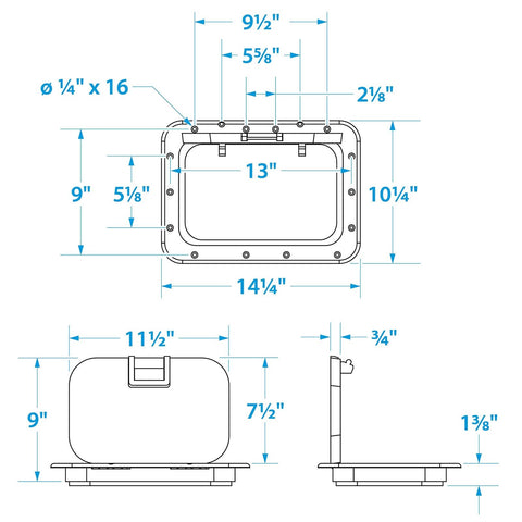 Seachoice White Hinged Hatch,