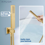 Airuida Wall Mount Tub Faucet with Waterfall Tub Spout Wall Mounted Bathtub F...