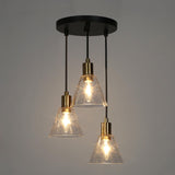 KSANA Modern Farmhouse Chandelier, 3 Light Cluster Chandelier with Seeded Gla...