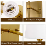 KARTOOSH Wall Sconces Set of 2, Hardwired Gold Sconces Wall Lighting, Dimmabl...