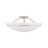 Livex Lighting 4825-91 Newburgh 3-Light Ceiling Mount, Brushed Nickel