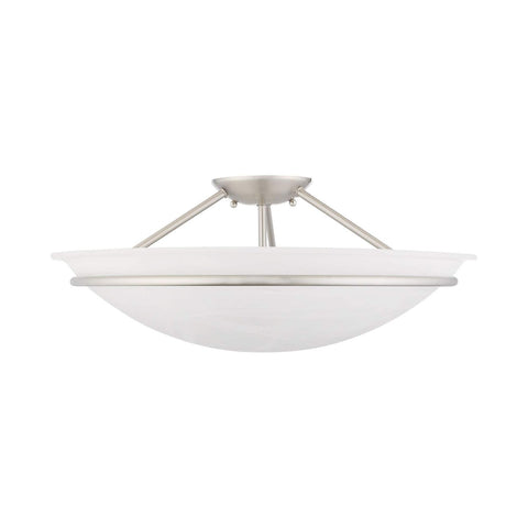 Livex Lighting 4825-91 Newburgh 3-Light Ceiling Mount, Brushed Nickel