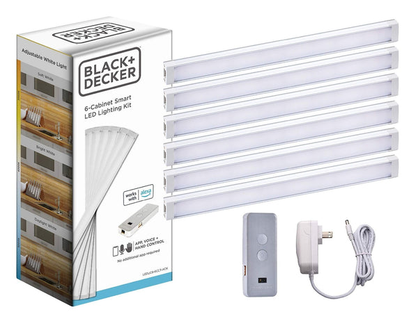 BLACK+DECKER Works with Alexa Smart Under Cabinet Lighting Kit, Adjustable LE...