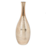 Bowling Pin Style Gold Spun 16 Inch Glossy Ceramic Vase