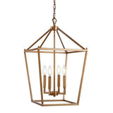 JONATHAN Y JYL7437B Pagoda Lantern Dimmable Adjustable 16", Antique Gold