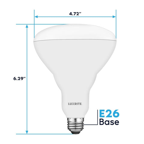 LUXRITE BR40 LED Light Bulbs, 85W Equivalent, 2700K Warm White, Dimmable, 110...