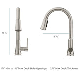 Pfister Pfirst Series Kitchen Faucet with Pull-Down Sprayer, Single Handle, H...