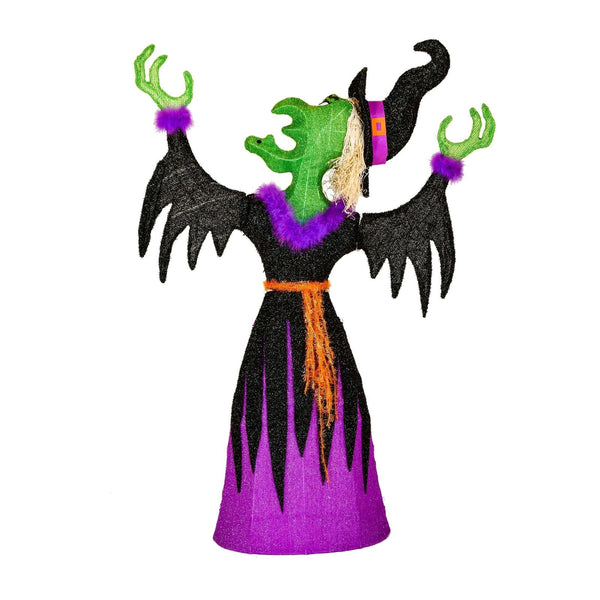 National Tree Company Pre Lit Lawn Decoration, Black, Cackling Green Witch, L...