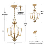KSANA Gold Pendant Lights Kitchen Island, 3-Light Small Modern Farmhouse Pend...