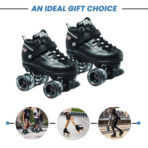 Sure Grip Rock GT50 Black Roller Skates - Unisex Indoor Skates for Men & Wome...